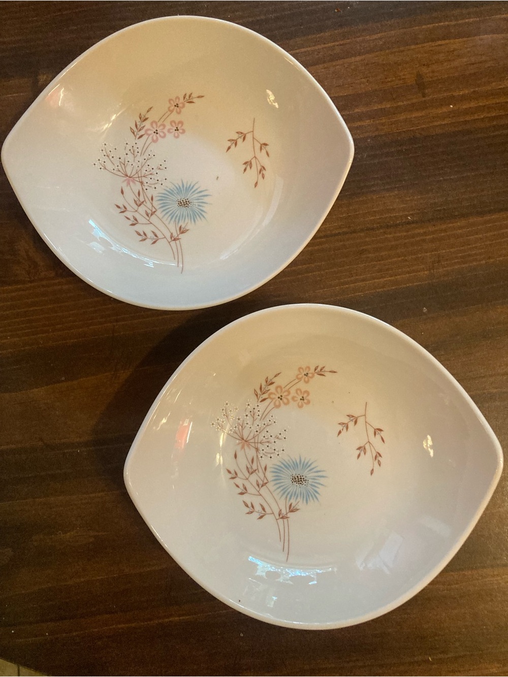 ‘50s survivors! Pair of Taylorton Echo Dell porcelain bowls